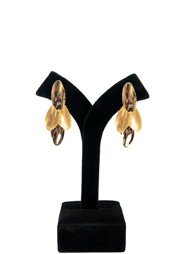 Elegant Gold Finish Long Party Wear Earrings for Women
